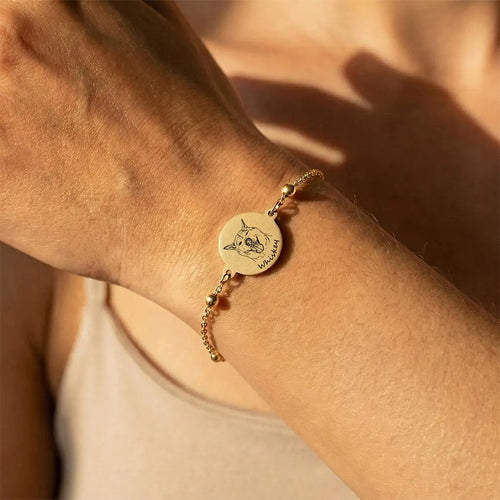 Silver Pet Portrait Bracelet